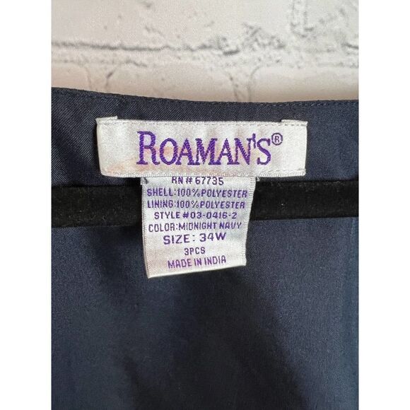 ROAMAN'S navy blue sequins beaded sleeveless top blouse tunic size 34W - Picture 4 of 7